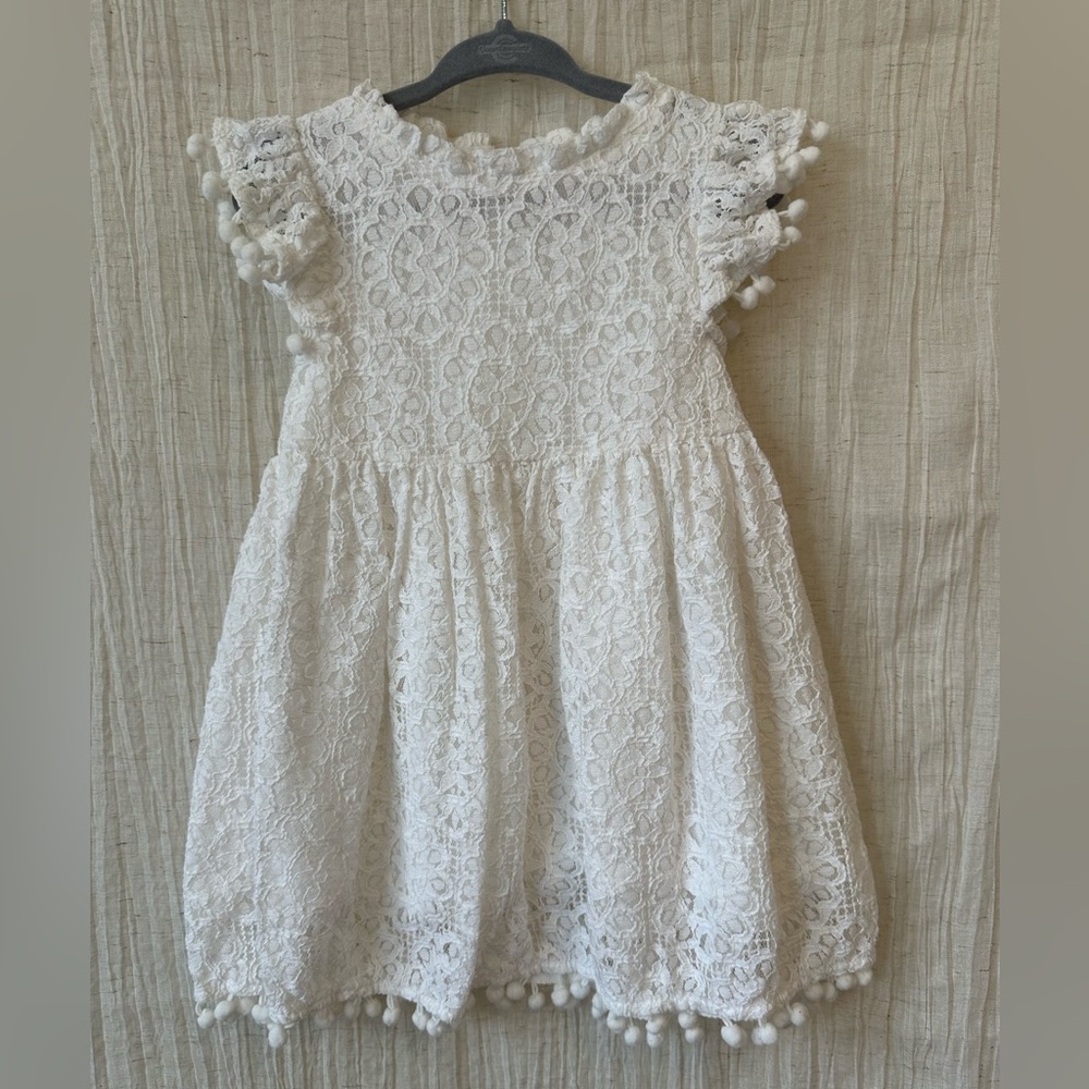Elegant White Lace Kids Dress